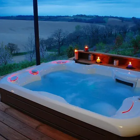 De Charme Climatise, Son Jacuzzi - Privatif Et La Piscine De La Maison Bleue Du Gers Savignac-Mona